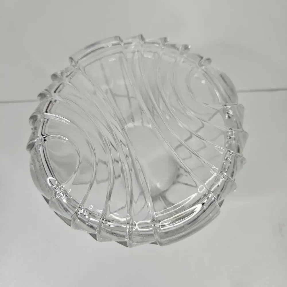 Vintage Art Deco Clear Glass Apothecary Candy Vanity Trinket Jar Lidded Canister